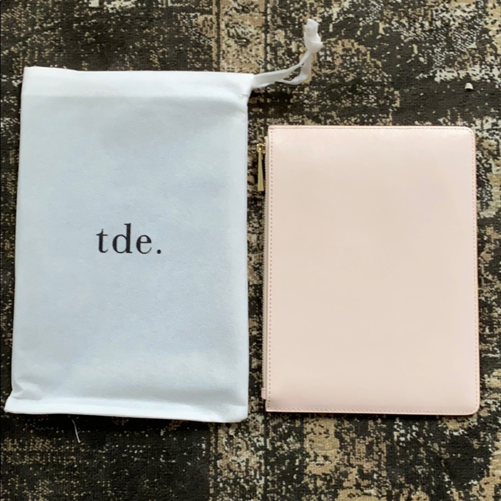 The Daily Edited pale pink pebble pouch